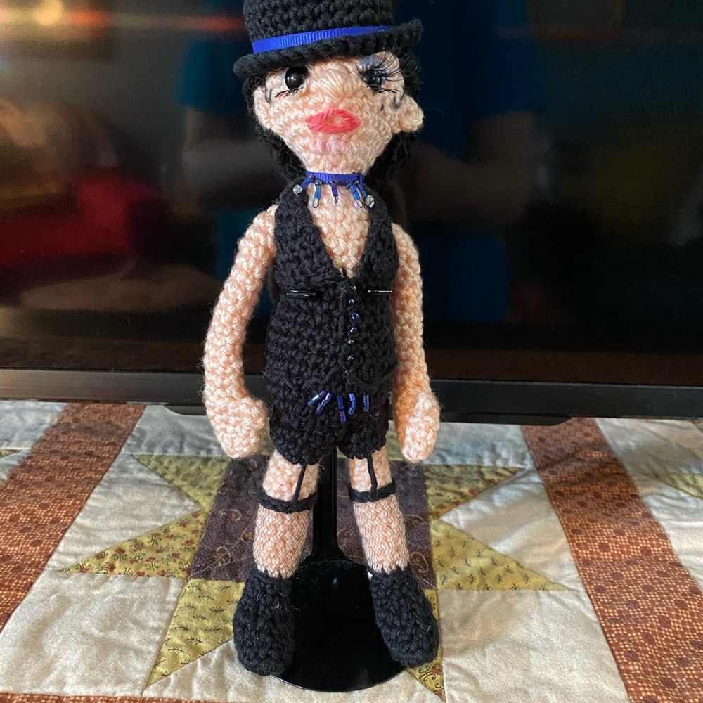 Handmade crocheted Liza doll